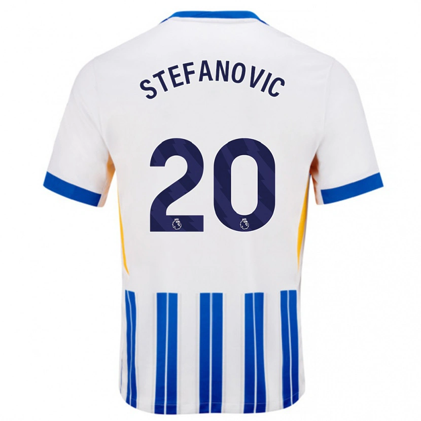 Danxen Kinder Dejana Stefanović #20 Weiß Blaue Nadelstreifen Heimtrikot Trikot 2024/25 T-Shirt Schweiz