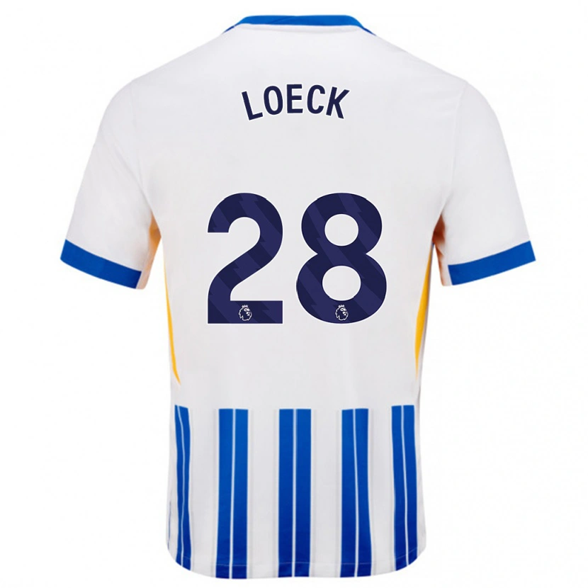 Danxen Kinder Melina Loeck #28 Weiß Blaue Nadelstreifen Heimtrikot Trikot 2024/25 T-Shirt Schweiz