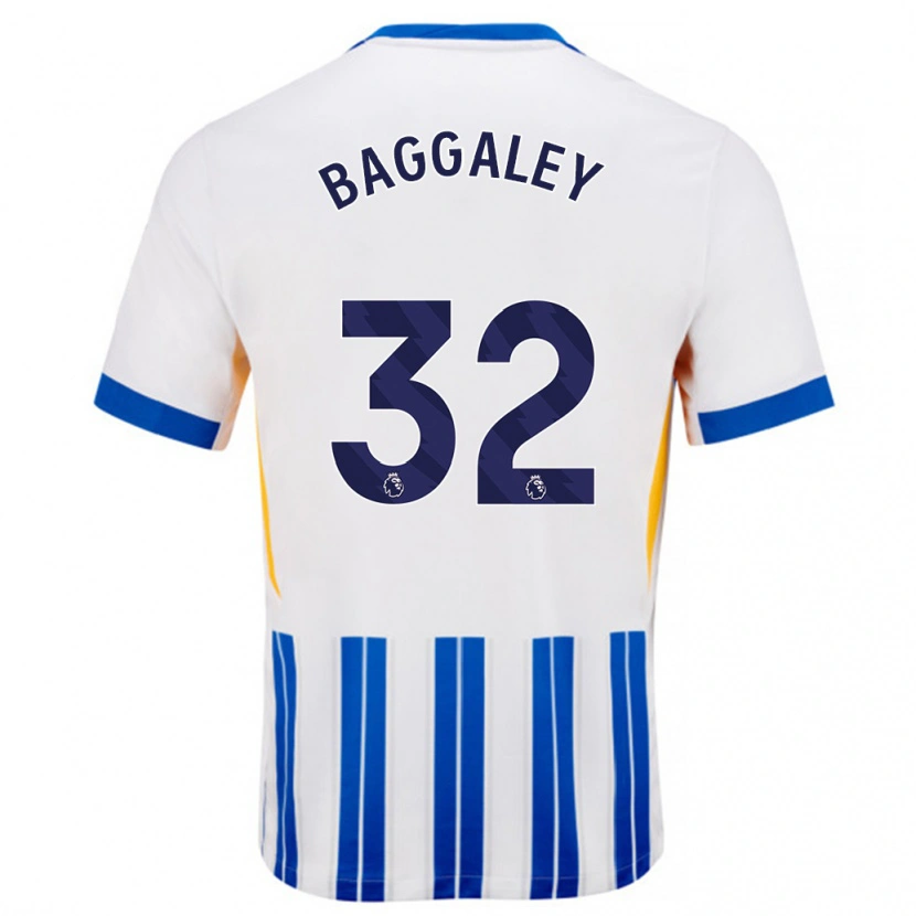 Danxen Kinder Sophie Baggaley #32 Weiß Blaue Nadelstreifen Heimtrikot Trikot 2024/25 T-Shirt Schweiz