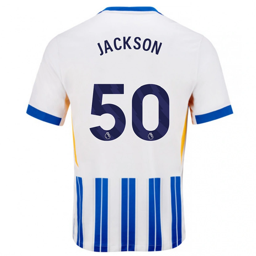 Danxen Kinder Ben Jackson #50 Weiß Blaue Nadelstreifen Heimtrikot Trikot 2024/25 T-Shirt Schweiz