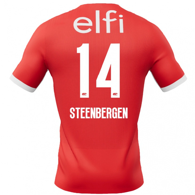 Danxen Kinder Thom Steenbergen #14 Rot Weiß Heimtrikot Trikot 2024/25 T-Shirt Schweiz