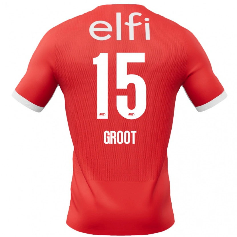 Danxen Kinder Pleun Groot #15 Rot Weiß Heimtrikot Trikot 2024/25 T-Shirt Schweiz