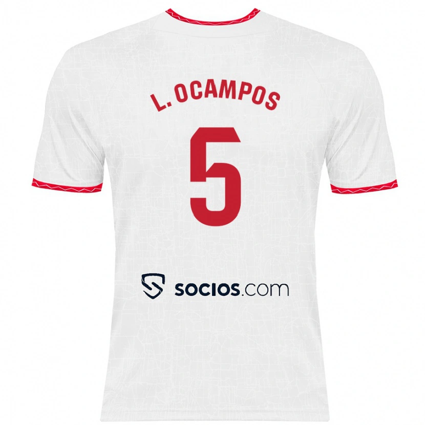 Danxen Kinder Lucas Ocampos #5 Weiß Rot Heimtrikot Trikot 2024/25 T-Shirt Schweiz