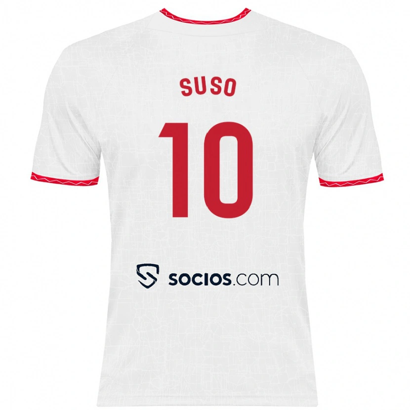 Danxen Kinder Suso #10 Weiß Rot Heimtrikot Trikot 2024/25 T-Shirt Schweiz