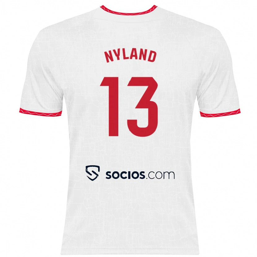 Danxen Kinder Ørjan Nyland #13 Weiß Rot Heimtrikot Trikot 2024/25 T-Shirt Schweiz