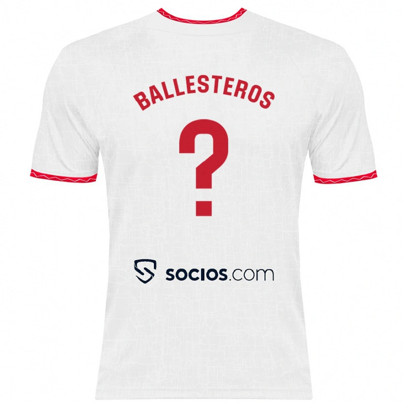 Danxen Kinder Gonzalo Ballesteros #0 Weiß Rot Heimtrikot Trikot 2024/25 T-Shirt Schweiz