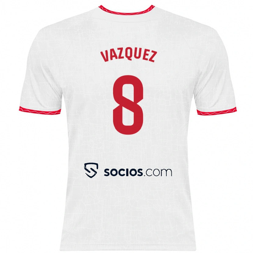 Danxen Kinder Manolo Vázquez #8 Weiß Rot Heimtrikot Trikot 2024/25 T-Shirt Schweiz