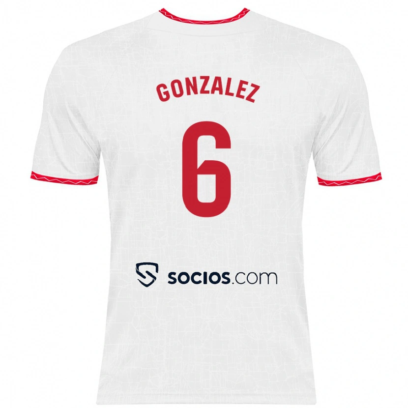 Danxen Kinder Pamela González #6 Weiß Rot Heimtrikot Trikot 2024/25 T-Shirt Schweiz