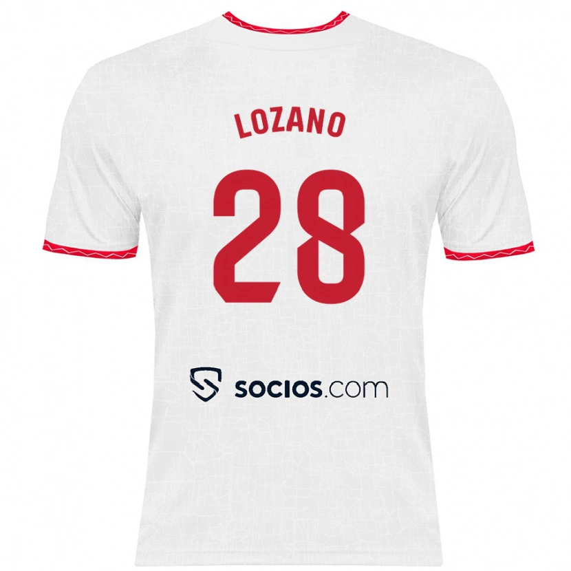 Danxen Kinder Elena Lozano #28 Weiß Rot Heimtrikot Trikot 2024/25 T-Shirt Schweiz