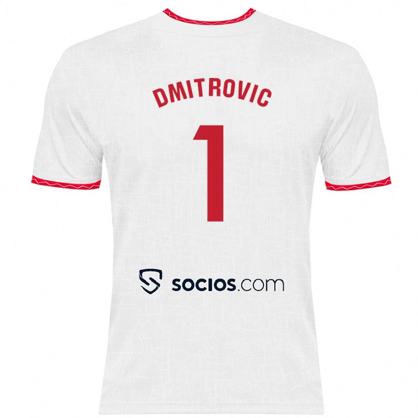 Danxen Kinder Marko Dmitrović #1 Weiß Rot Heimtrikot Trikot 2024/25 T-Shirt Schweiz