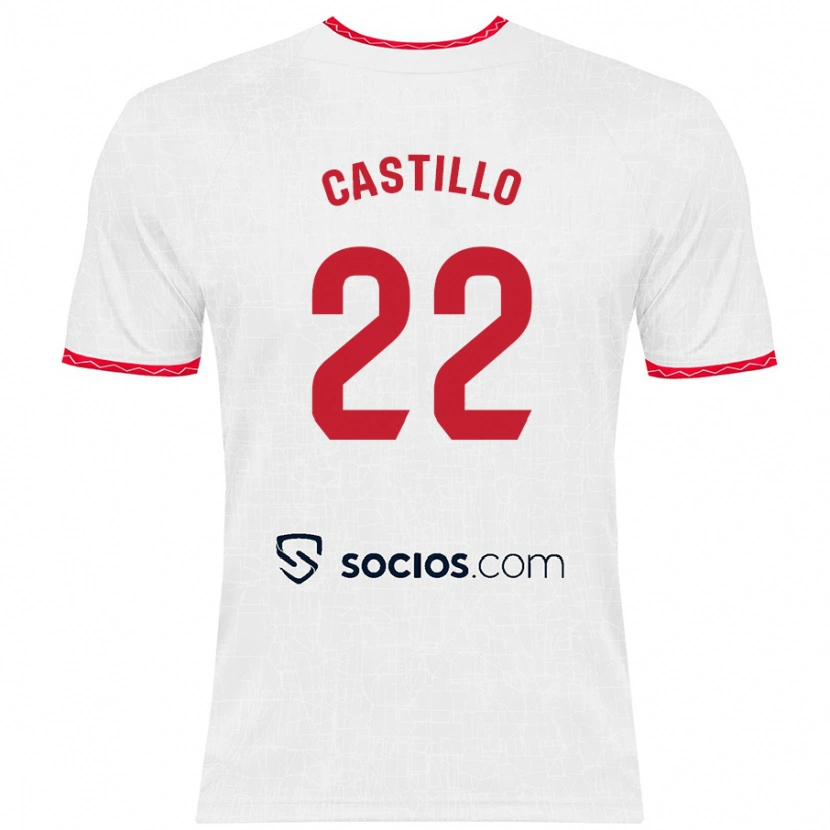 Danxen Kinder José Castillo #22 Weiß Rot Heimtrikot Trikot 2024/25 T-Shirt Schweiz