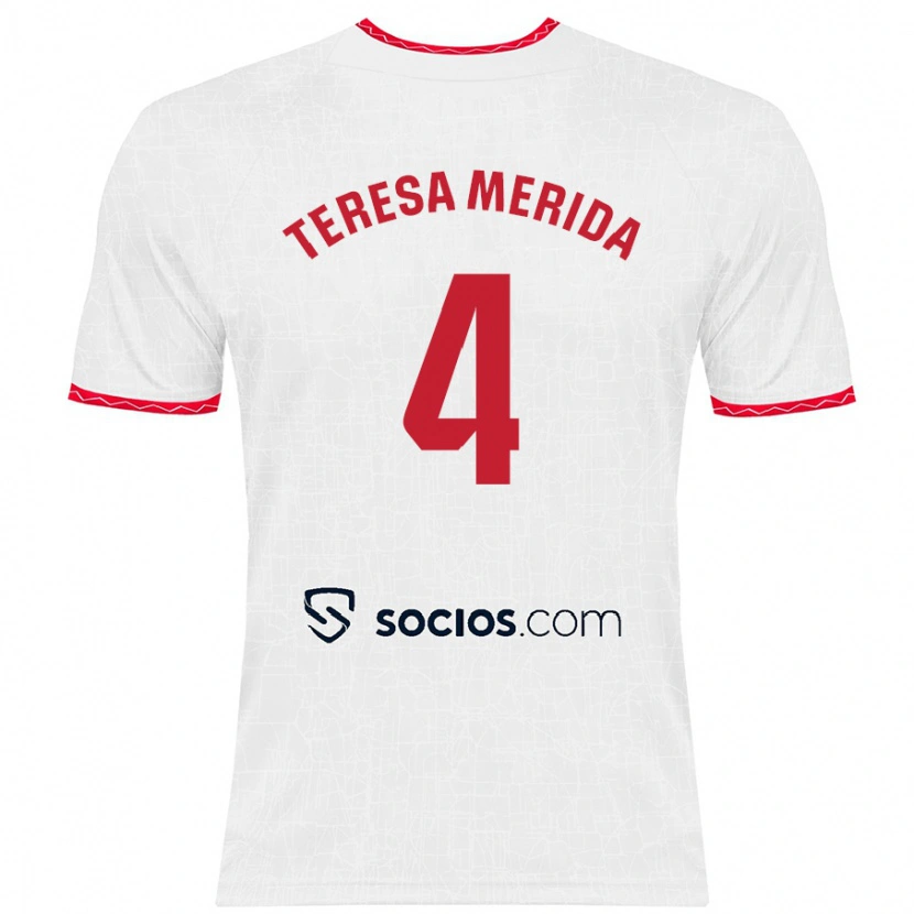 Danxen Kinder Teresa Merida #4 Weiß Rot Heimtrikot Trikot 2024/25 T-Shirt Schweiz