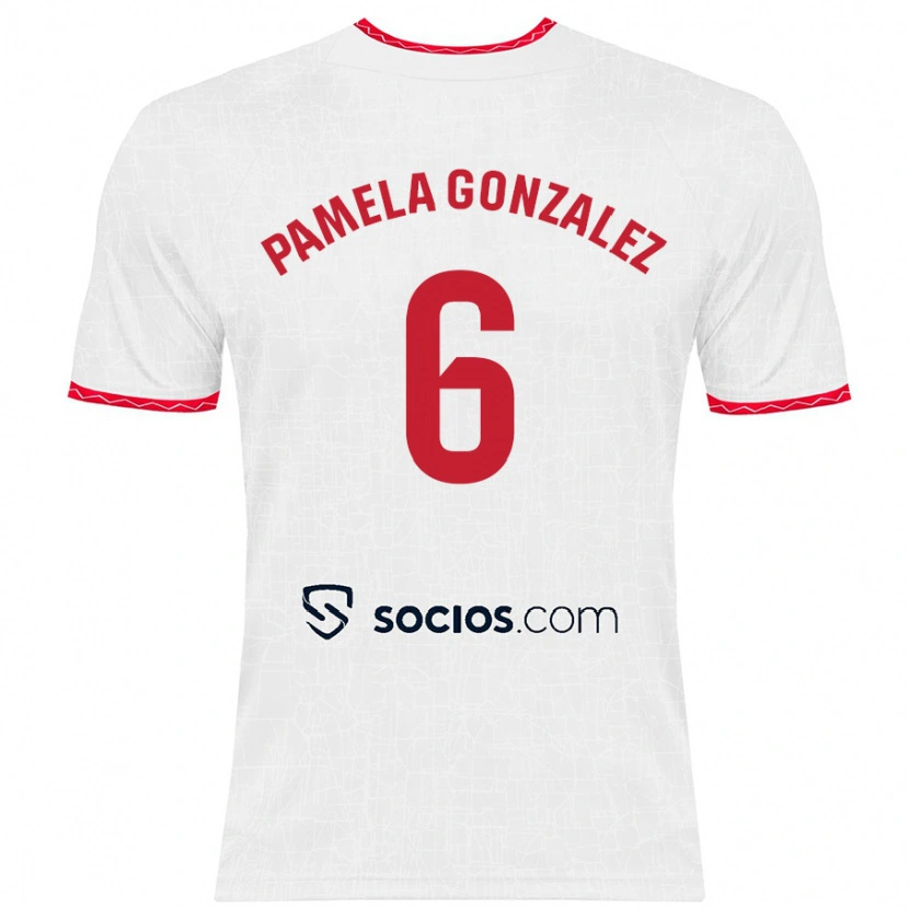 Danxen Kinder Cinthia Pamela González Medina #6 Weiß Rot Heimtrikot Trikot 2024/25 T-Shirt Schweiz