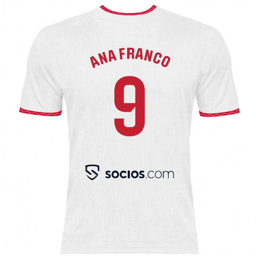 Danxen Kinder Ana Franco De La Vega #9 Weiß Rot Heimtrikot Trikot 2024/25 T-Shirt Schweiz