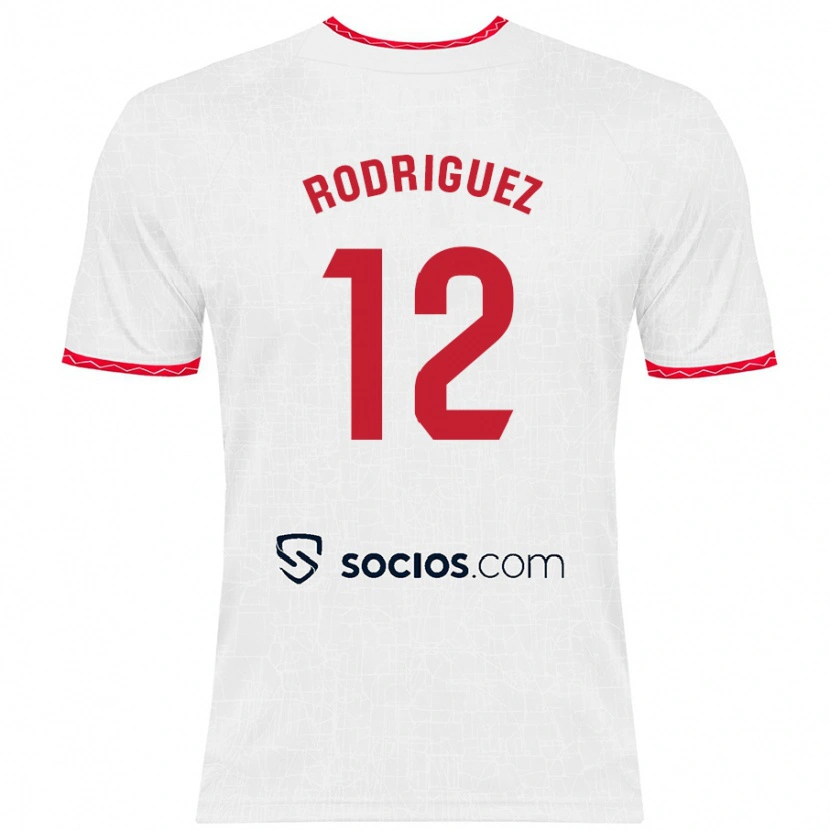 Danxen Kinder Lucía María Rodríguez Herrero #12 Weiß Rot Heimtrikot Trikot 2024/25 T-Shirt Schweiz