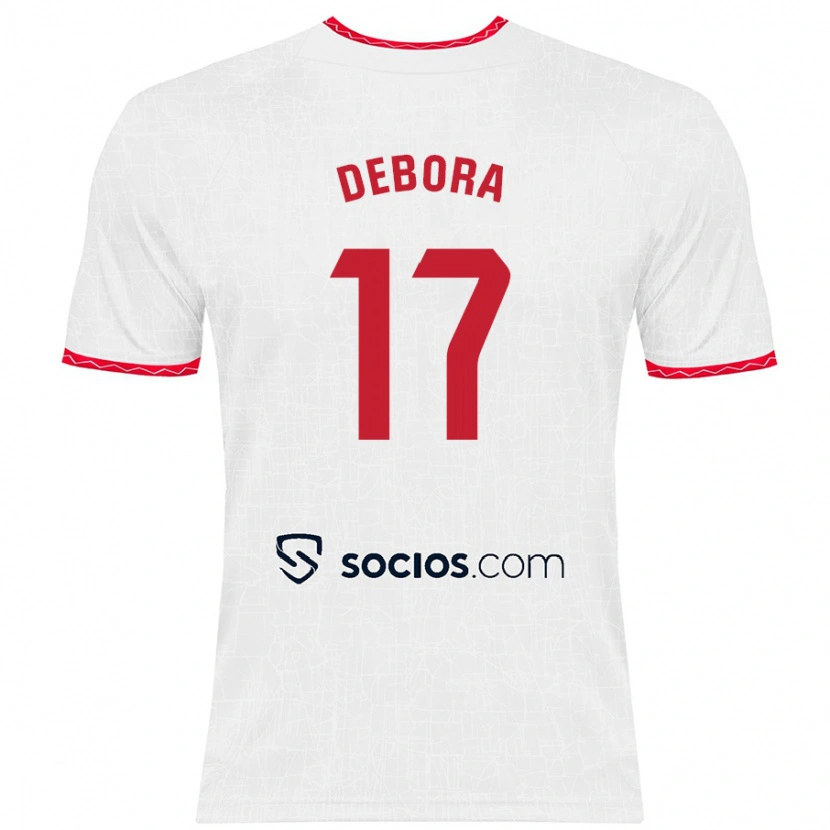 Danxen Kinder Débora García Mateo #17 Weiß Rot Heimtrikot Trikot 2024/25 T-Shirt Schweiz