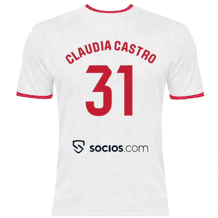 Danxen Kinder Claudia Castro Romero #31 Weiß Rot Heimtrikot Trikot 2024/25 T-Shirt Schweiz