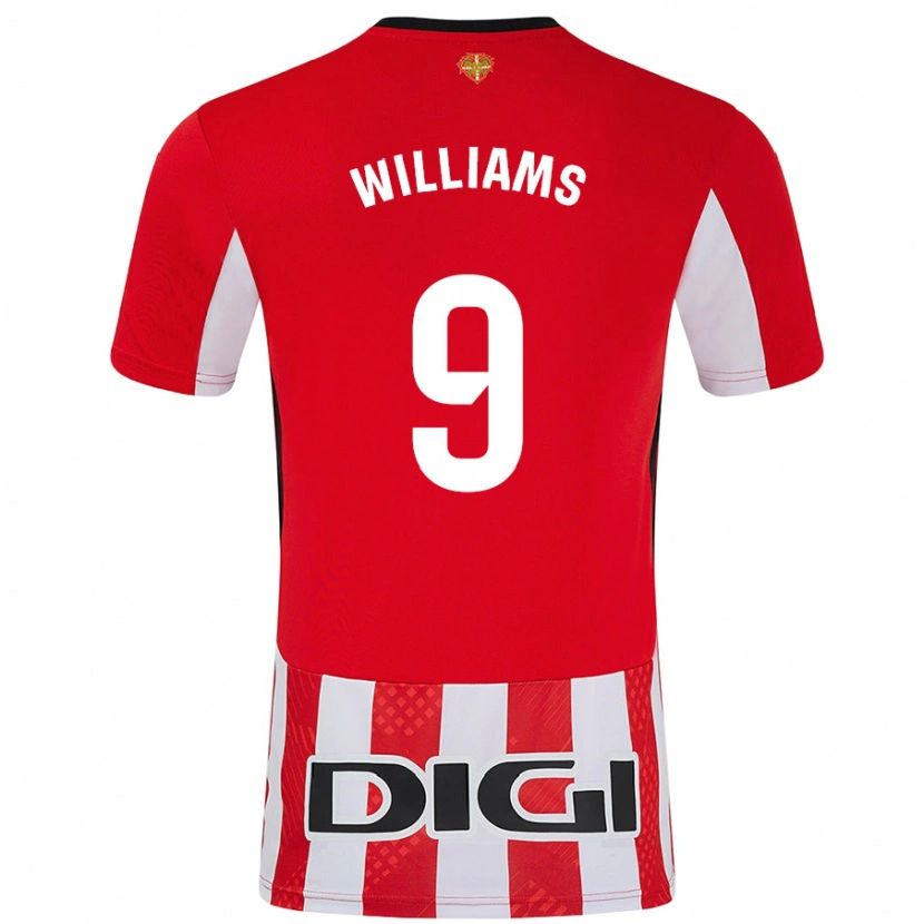 Danxen Kinder Iñaki Williams #9 Rot Weiß Heimtrikot Trikot 2024/25 T-Shirt Schweiz