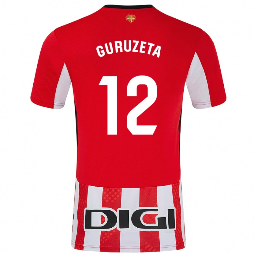 Danxen Kinder Gorka Guruzeta #12 Rot Weiß Heimtrikot Trikot 2024/25 T-Shirt Schweiz