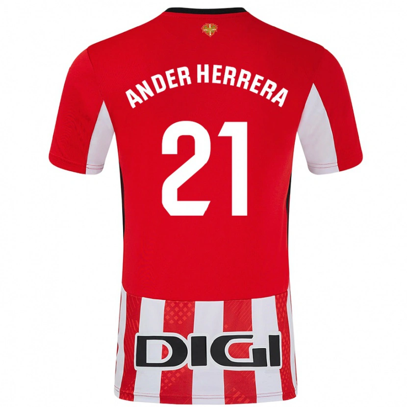 Danxen Kinder Ander Herrera #21 Rot Weiß Heimtrikot Trikot 2024/25 T-Shirt Schweiz