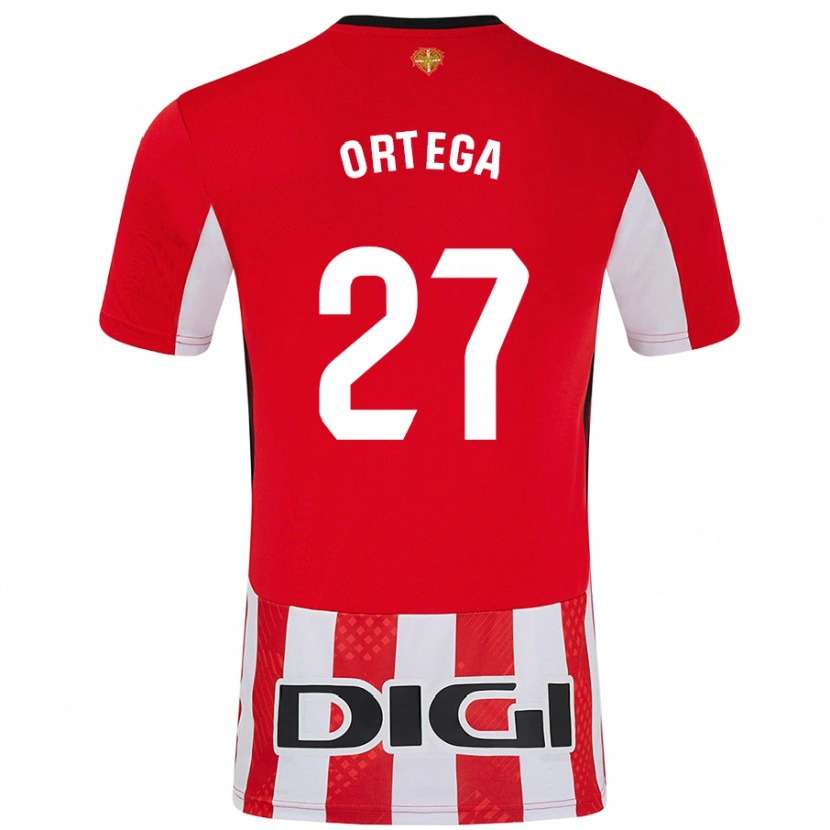 Danxen Kinder Sara Ortega #27 Rot Weiß Heimtrikot Trikot 2024/25 T-Shirt Schweiz