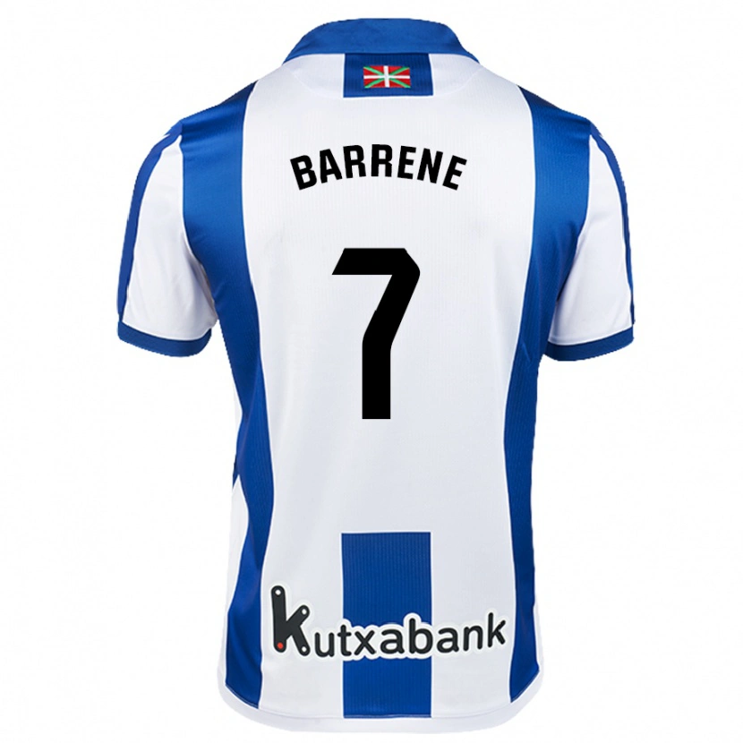 Danxen Kinder Ander Barrenetxea #7 Weiß Blau Heimtrikot Trikot 2024/25 T-Shirt Schweiz