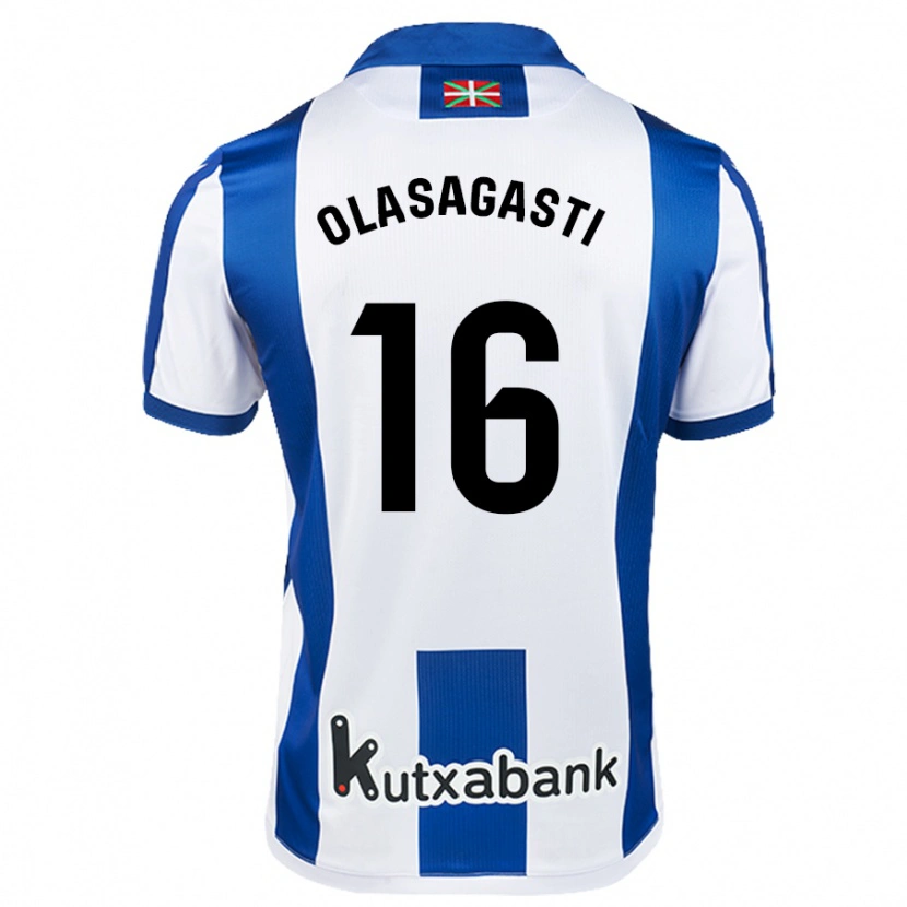 Danxen Kinder Jon Ander Olasagasti #16 Weiß Blau Heimtrikot Trikot 2024/25 T-Shirt Schweiz