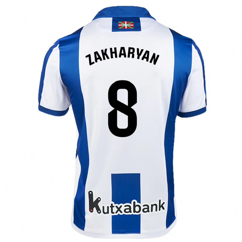 Danxen Kinder Arsen Zakharyan #8 Weiß Blau Heimtrikot Trikot 2024/25 T-Shirt Schweiz