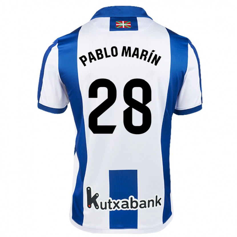 Danxen Kinder Pablo Marín #28 Weiß Blau Heimtrikot Trikot 2024/25 T-Shirt Schweiz