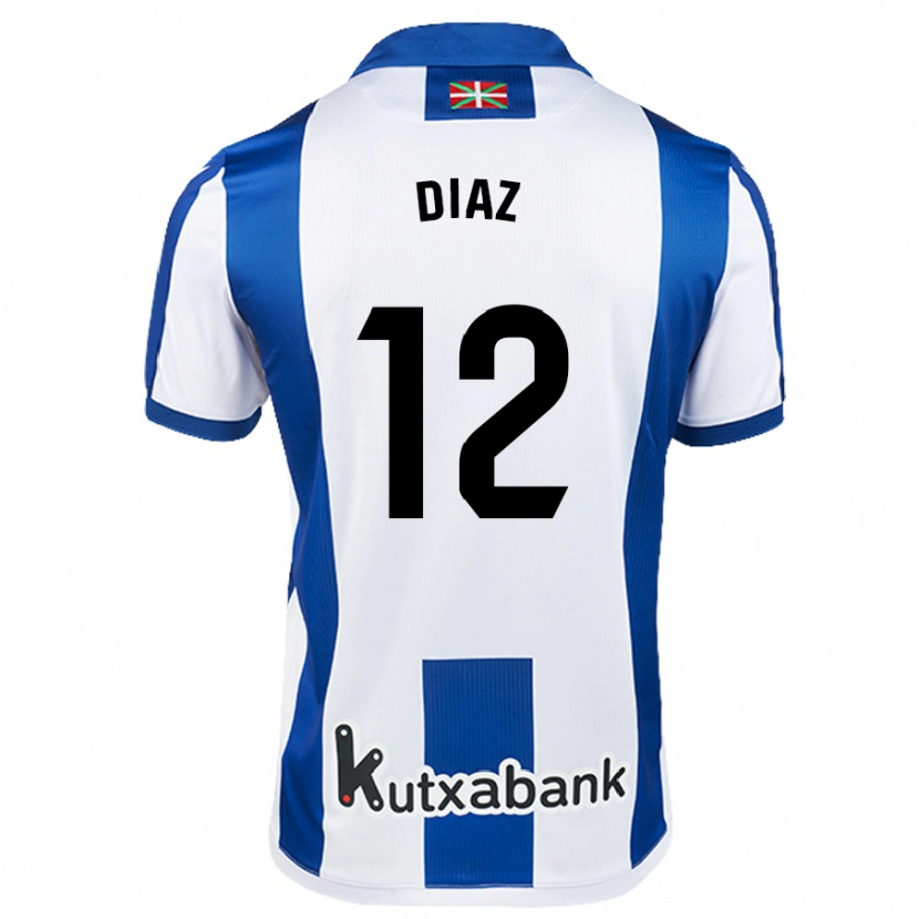 Danxen Kinder Ekain Díaz #12 Weiß Blau Heimtrikot Trikot 2024/25 T-Shirt Schweiz