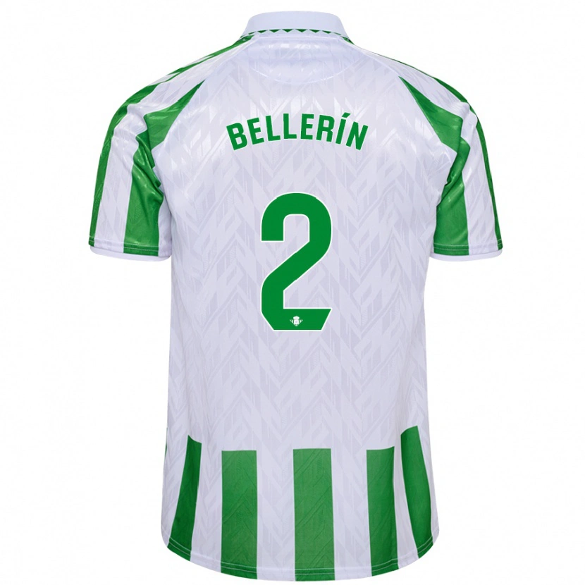 Danxen Kinder Héctor Bellerín #2 Grün Weiße Streifen Heimtrikot Trikot 2024/25 T-Shirt Schweiz