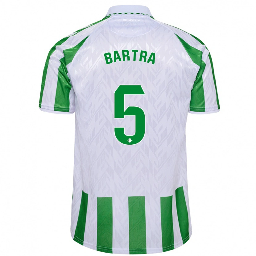 Danxen Kinder Marc Bartra #5 Grün Weiße Streifen Heimtrikot Trikot 2024/25 T-Shirt Schweiz