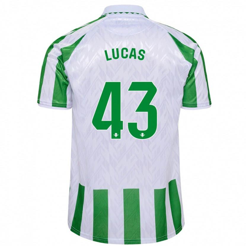 Danxen Kinder Lucas Alcázar #43 Grün Weiße Streifen Heimtrikot Trikot 2024/25 T-Shirt Schweiz