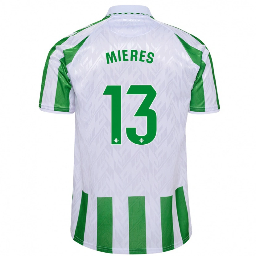 Danxen Kinder Malena Mieres #13 Grün Weiße Streifen Heimtrikot Trikot 2024/25 T-Shirt Schweiz