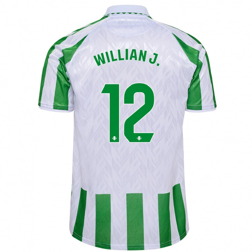 Danxen Kinder Willian José #12 Grün Weiße Streifen Heimtrikot Trikot 2024/25 T-Shirt Schweiz