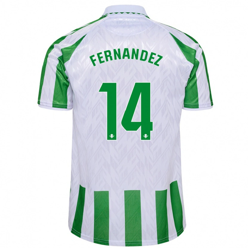 Danxen Kinder Quique Fernández #14 Grün Weiße Streifen Heimtrikot Trikot 2024/25 T-Shirt Schweiz