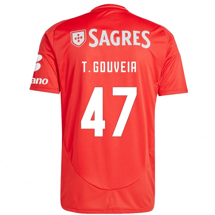 Danxen Kinder Tiago Gouveia #47 Rot Weiß Heimtrikot Trikot 2024/25 T-Shirt Schweiz