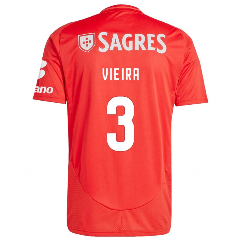 Danxen Kinder Miguel Vieira #3 Rot Weiß Heimtrikot Trikot 2024/25 T-Shirt Schweiz