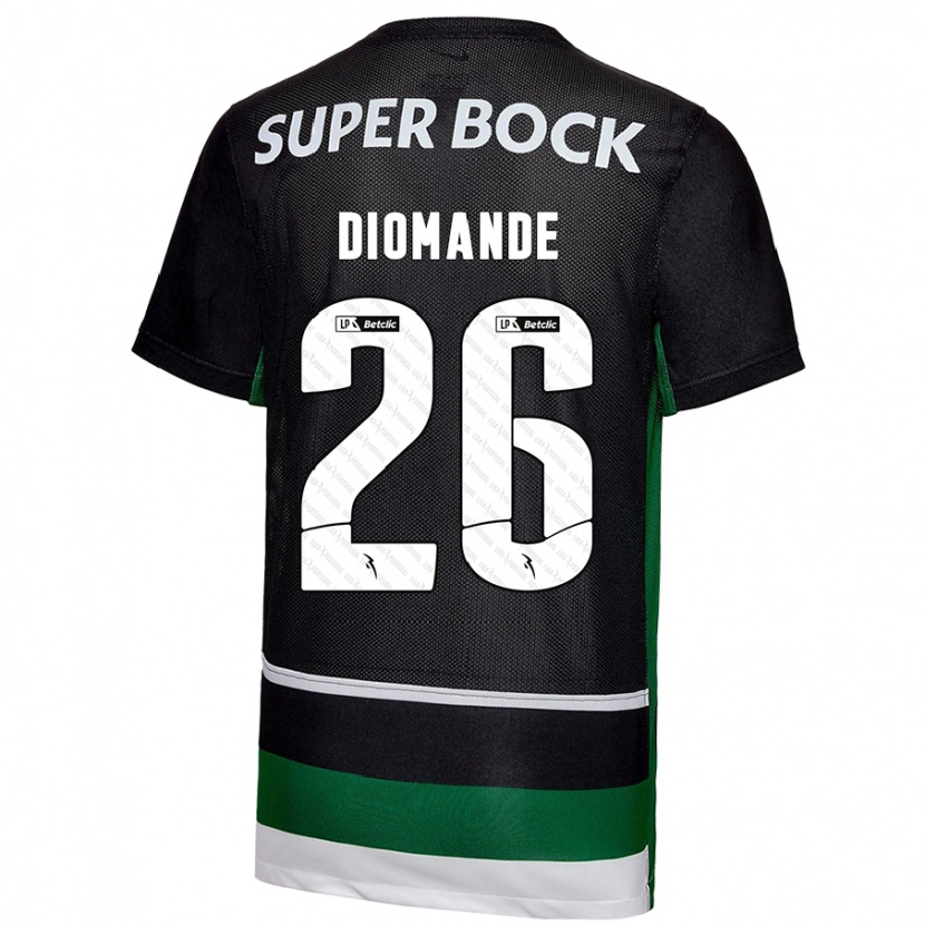 Danxen Kinder Ousmane Diomande #26 Schwarz Weiß Grün Heimtrikot Trikot 2024/25 T-Shirt Schweiz