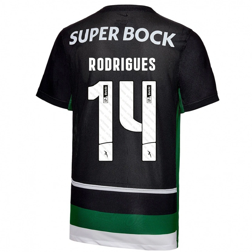 Danxen Kinder Paulo Rodrigues #14 Schwarz Weiß Grün Heimtrikot Trikot 2024/25 T-Shirt Schweiz