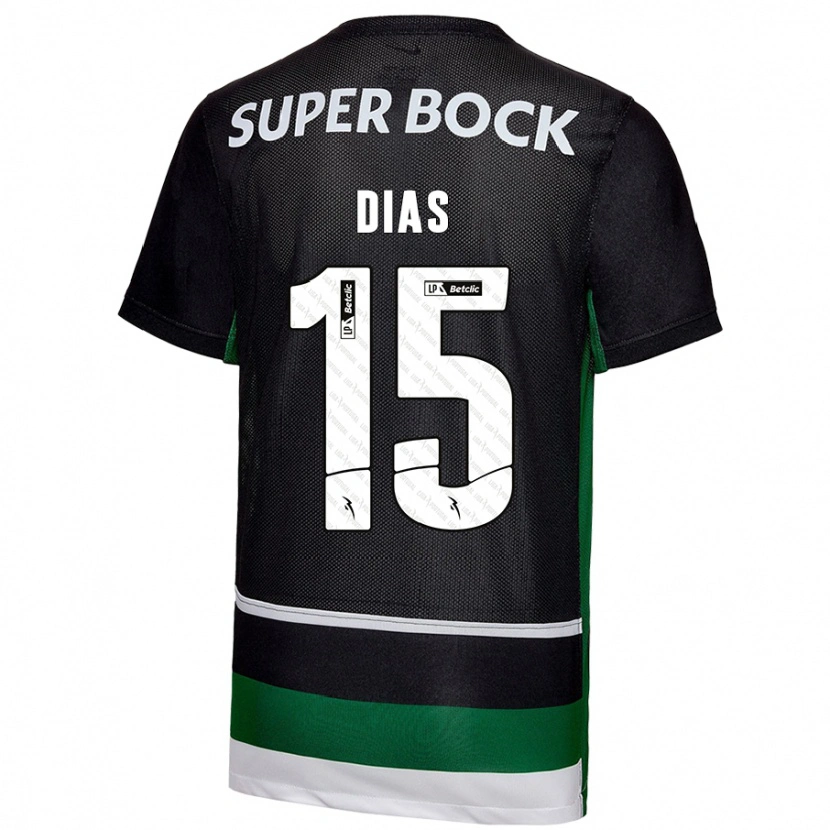 Danxen Kinder Rodrigo Dias #15 Schwarz Weiß Grün Heimtrikot Trikot 2024/25 T-Shirt Schweiz