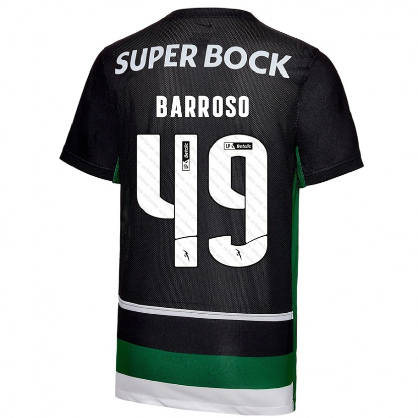 Danxen Kinder Leonardo Barroso #49 Schwarz Weiß Grün Heimtrikot Trikot 2024/25 T-Shirt Schweiz