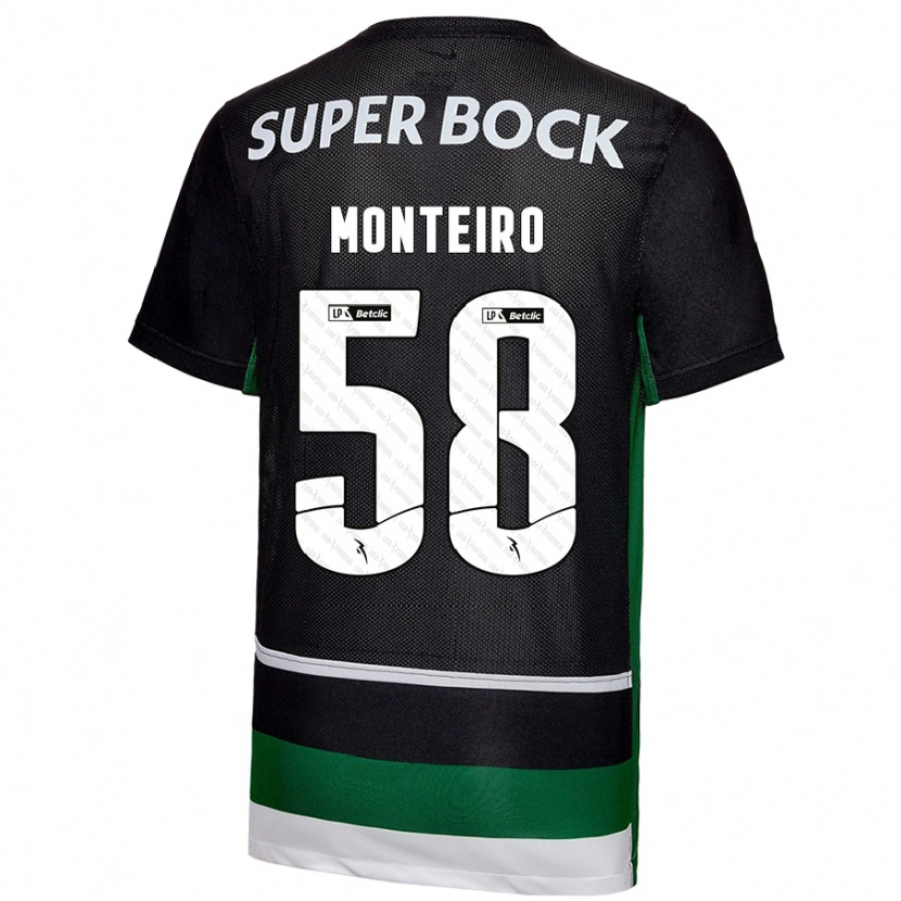 Danxen Kinder David Monteiro #58 Schwarz Weiß Grün Heimtrikot Trikot 2024/25 T-Shirt Schweiz