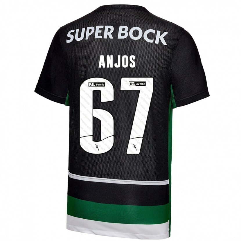 Danxen Kinder Lucas Anjos #67 Schwarz Weiß Grün Heimtrikot Trikot 2024/25 T-Shirt Schweiz