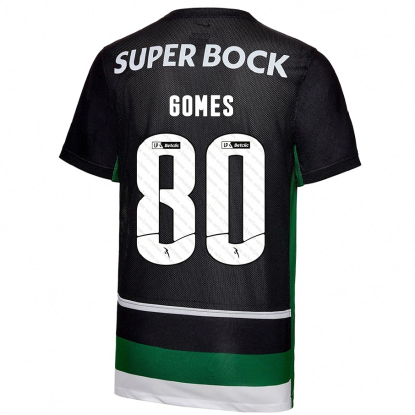 Danxen Kinder Luís Gomes #80 Schwarz Weiß Grün Heimtrikot Trikot 2024/25 T-Shirt Schweiz