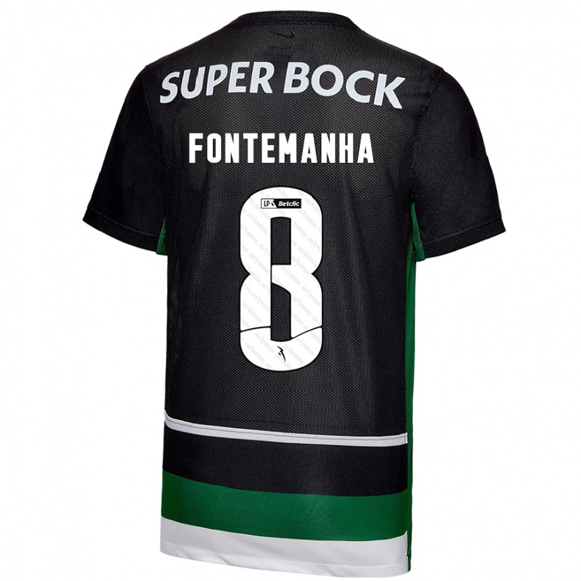 Danxen Kinder Rita Fontemanha #8 Schwarz Weiß Grün Heimtrikot Trikot 2024/25 T-Shirt Schweiz