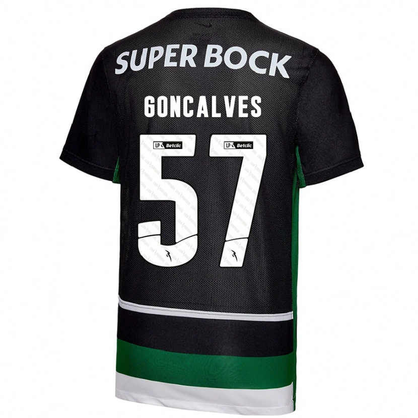 Danxen Kinder Inês Gonçalves #57 Schwarz Weiß Grün Heimtrikot Trikot 2024/25 T-Shirt Schweiz