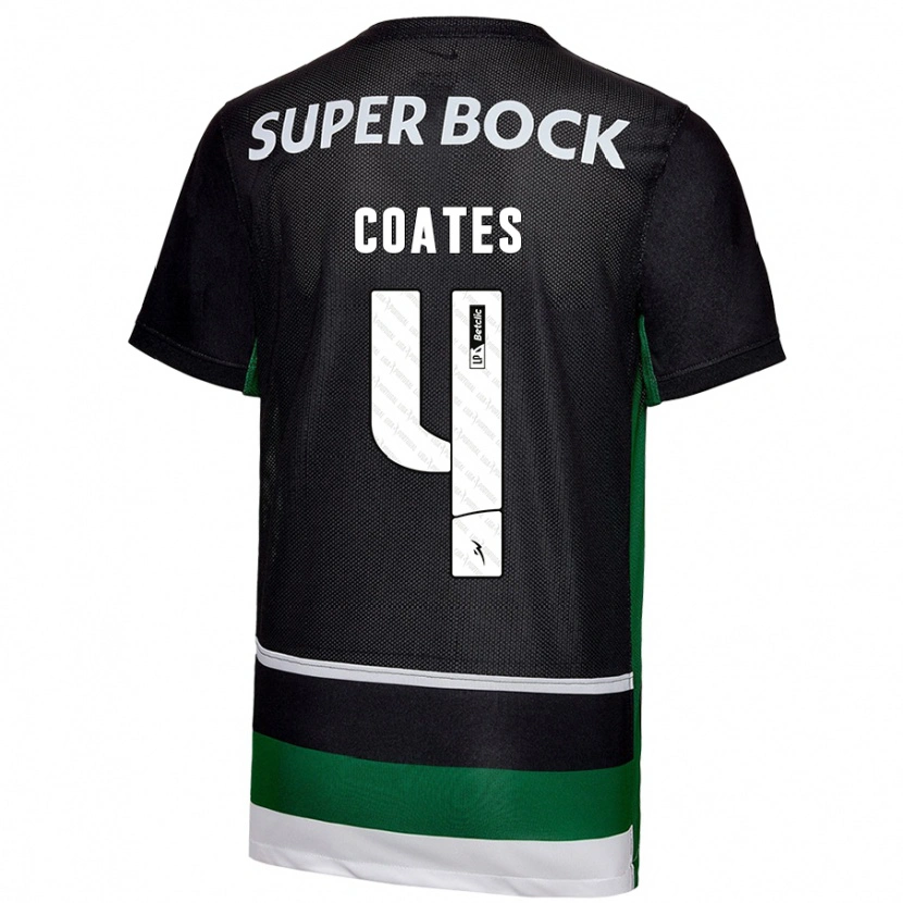 Danxen Kinder Sebastián Coates #4 Schwarz Weiß Grün Heimtrikot Trikot 2024/25 T-Shirt Schweiz