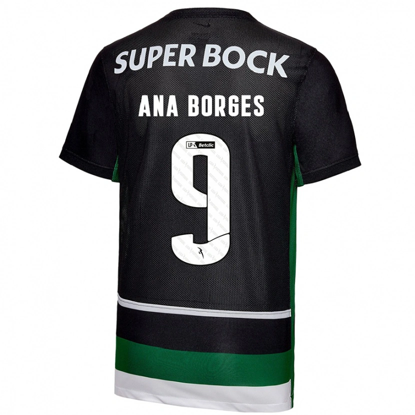 Danxen Kinder Ana Catarina Marques Borges #9 Schwarz Weiß Grün Heimtrikot Trikot 2024/25 T-Shirt Schweiz