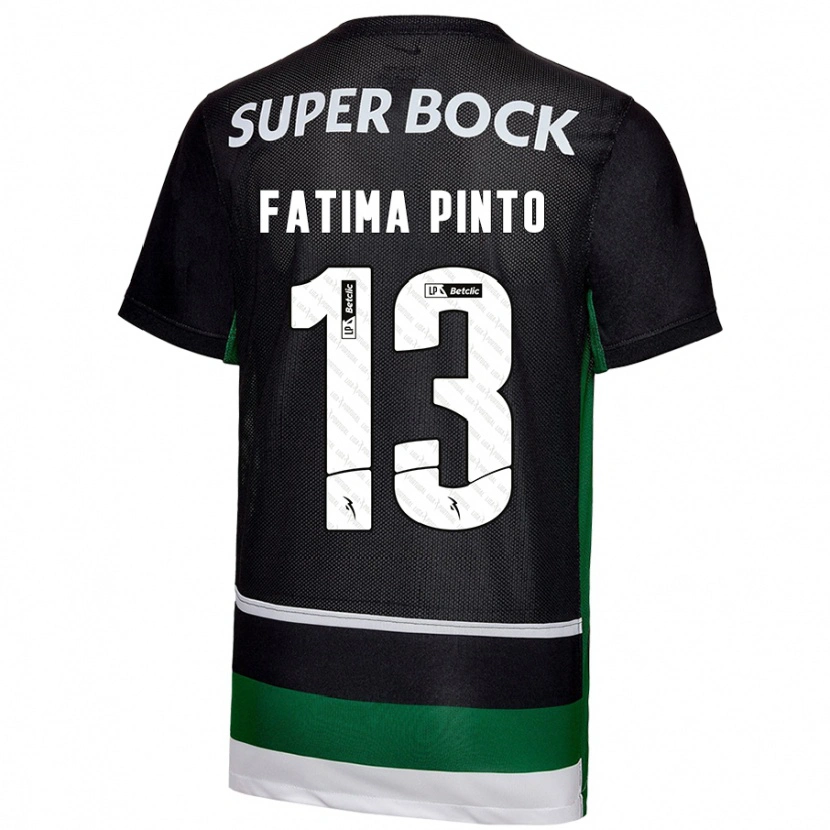 Danxen Kinder Fátima Alexandra Figueira Pinto #13 Schwarz Weiß Grün Heimtrikot Trikot 2024/25 T-Shirt Schweiz